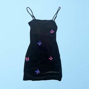 Velvet BodyCon Butterfly Dress NWOT